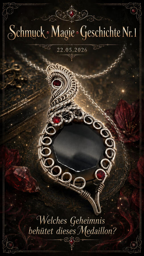 Schmuck•Magie•Geschichte Nr. 1 ✨️ ✨🌙 Manche Schmuckstücke tragen ihre Geschichte nicht offen sichtbar… Sie warten auf den richtigen Menschen, der sie entdeckt. 📜 Dieser handgefertigte Anhänger reist nicht allein. In seiner alten Kiste verbirgt sich Schmuck•Magie•Geschichte Nr. 1 ✨️